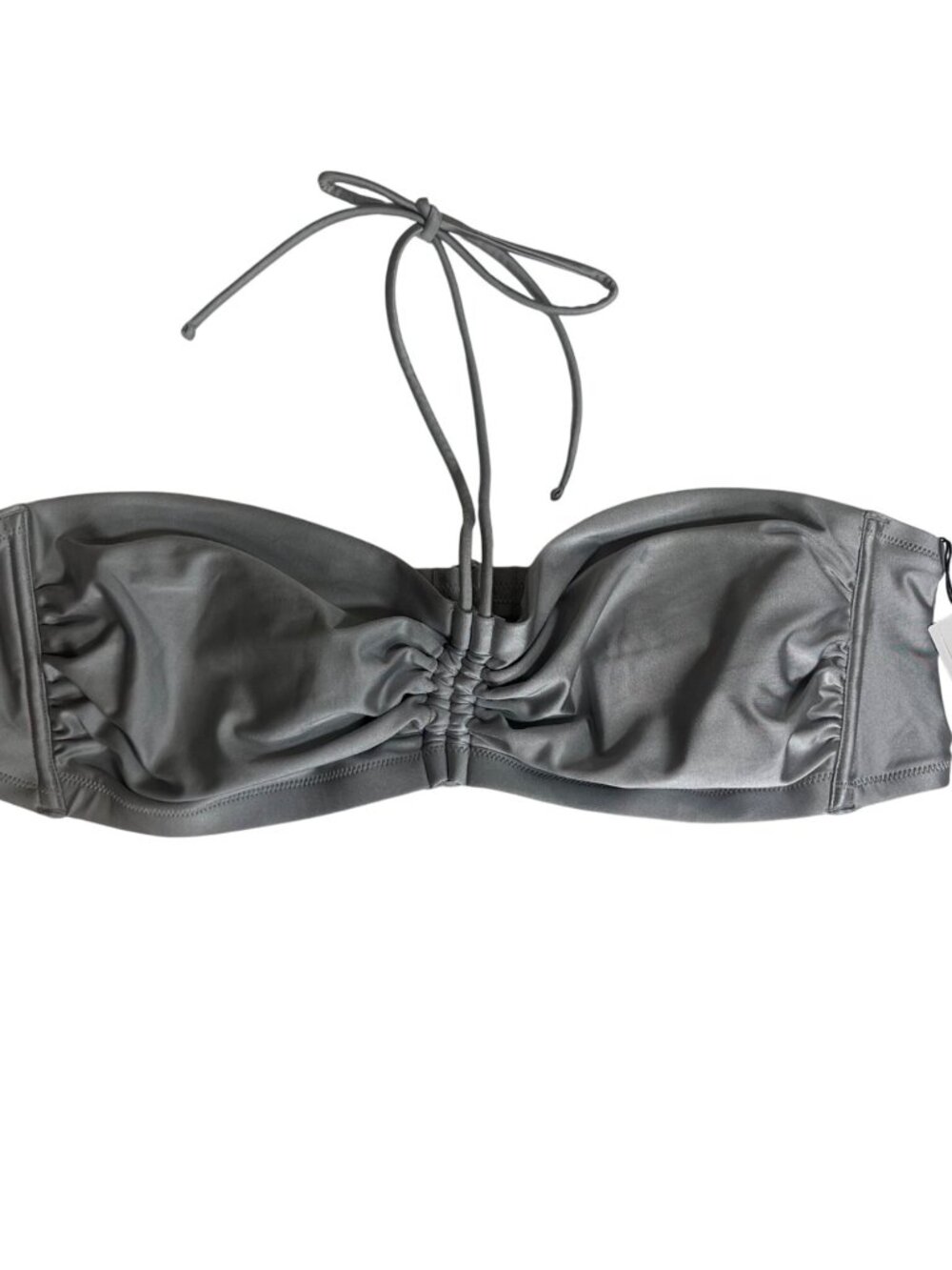 Shade & Shore Bandeau Bikini Top Adjustable‎ Straps 2X Silver New Summer
